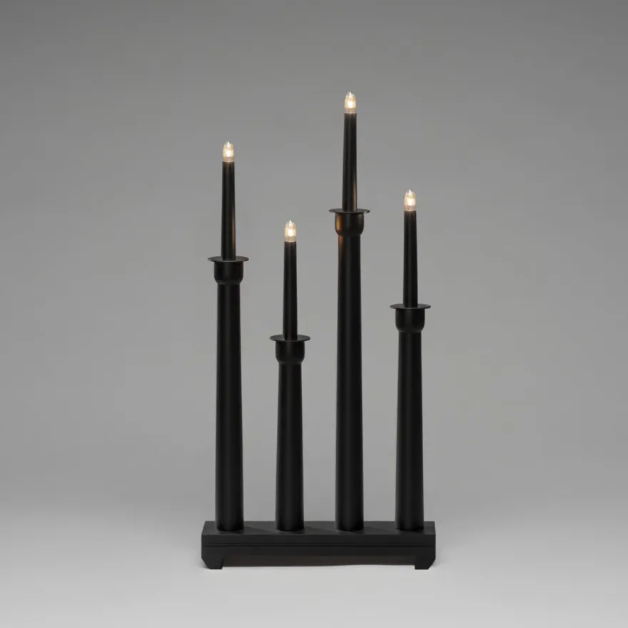 Adventsstake 4 armer - Svart