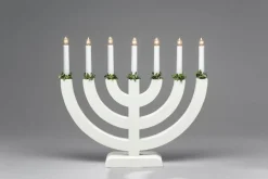 Adventsstake 7 armet - Hvit