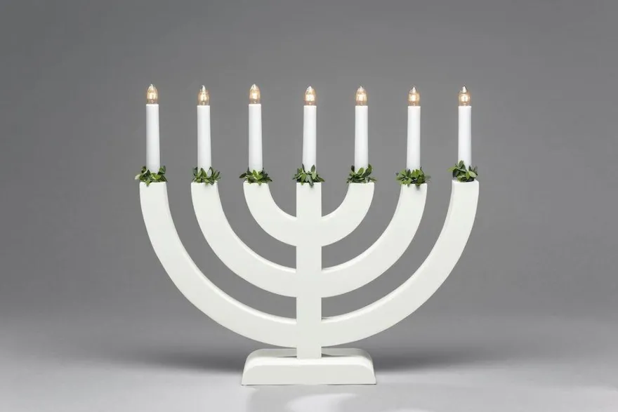 Adventsstake 7 armet - Hvit