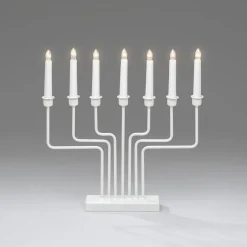 Adventsstake 7 armet - Hvit