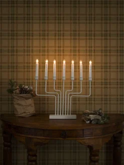 Adventsstake 7 armet - Hvit
