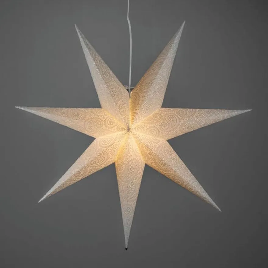 Adventstjerne 80 cm med broderi