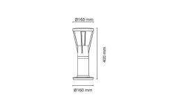 Arco Air utendørs pullert 40 cm 6W Dimbar - Grafitt