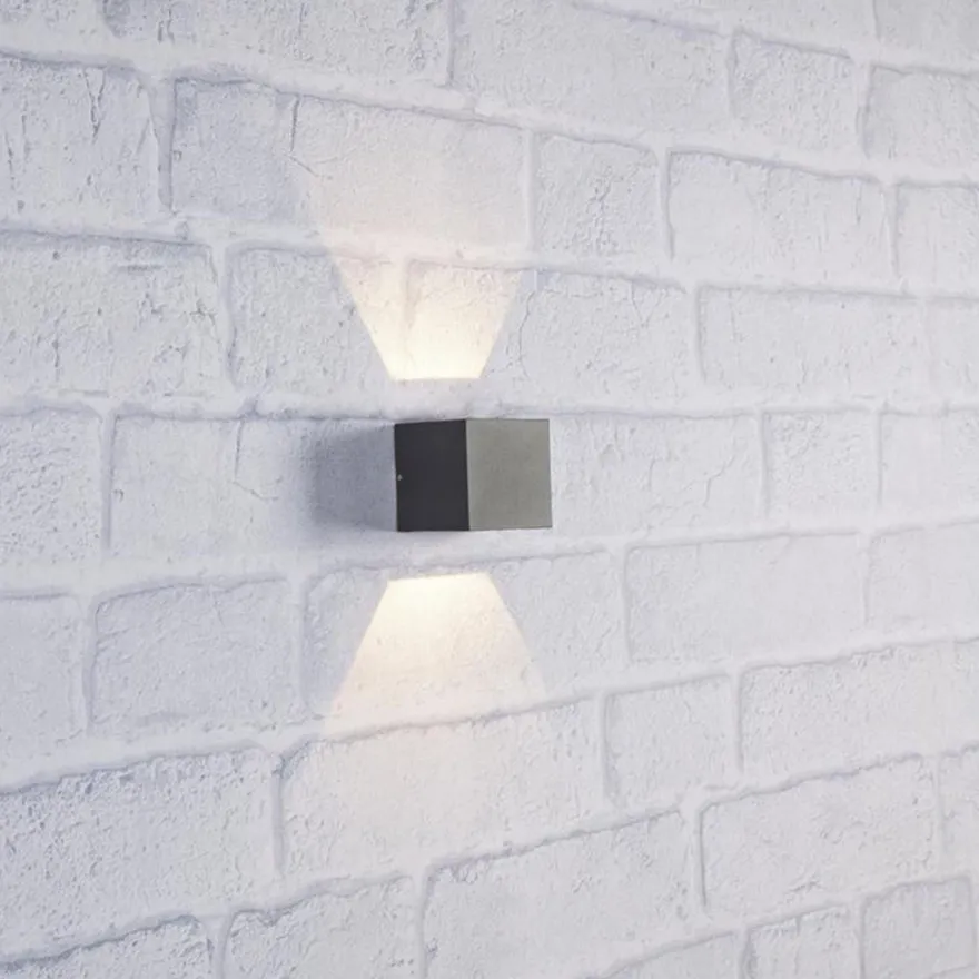 Argos vegglampe opp/ned 4 Watt 3000 Kelvin - Mørk grå - Grå