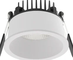 Aria D75 lavtbyggende downlight 7W 2700K IP44 m/flicker free dimbar driver - Hvit