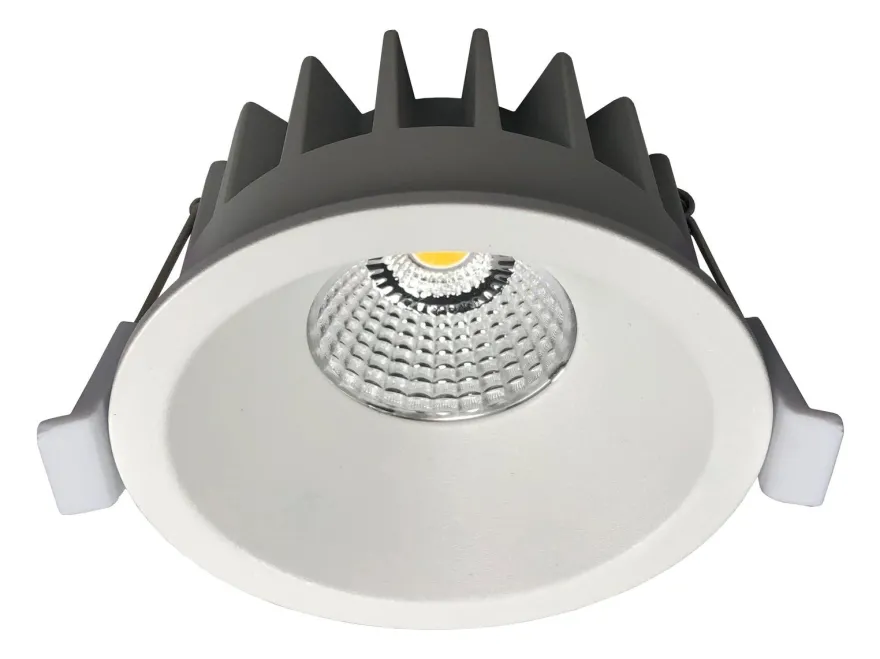 Aria D90 lavtbyggende downlight 7W 2700K IP44 m/flicker free driver dimbar - Hvit