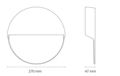 Arlon round vegglampe utendørs 10W 2700 Kelvin IK10 IP65 - Dimbar