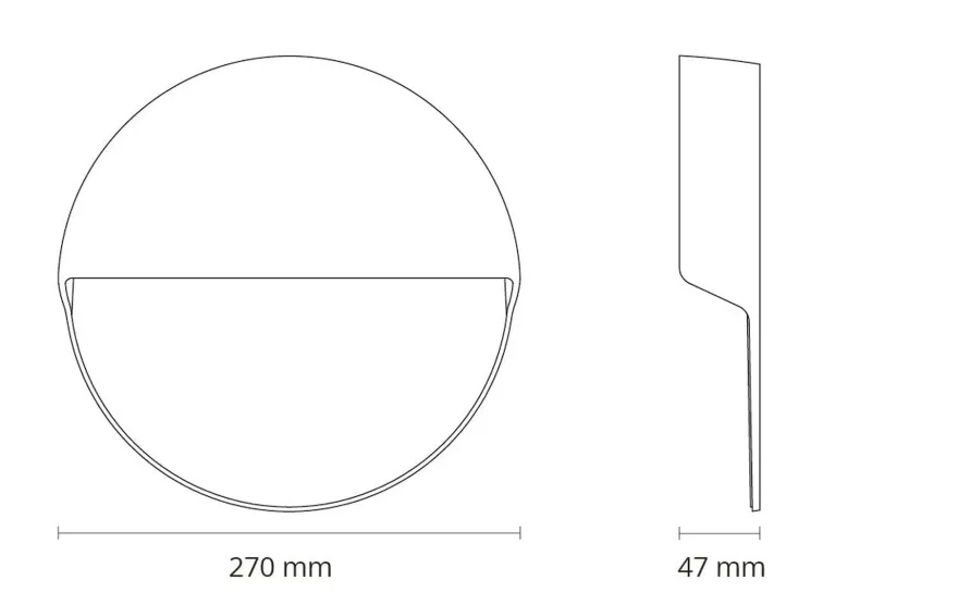 Arlon round vegglampe utendørs 10W 2700 Kelvin IK10 IP65 - Dimbar
