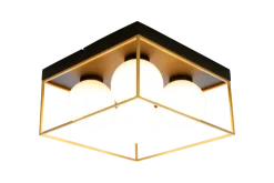 Astro taklampe 28x28 - Svart/opal/gullfarget