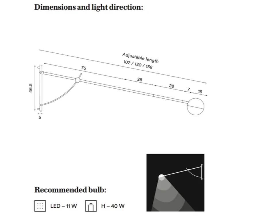Balancer vegglampe