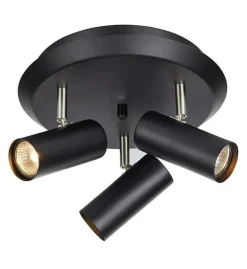 Barcelona taklampe Svart 3 spotter - Svart