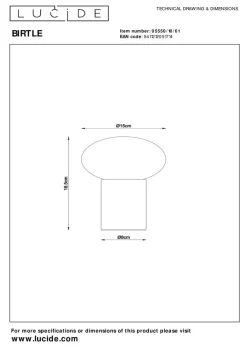 Birtle bordlampe 23 cm
