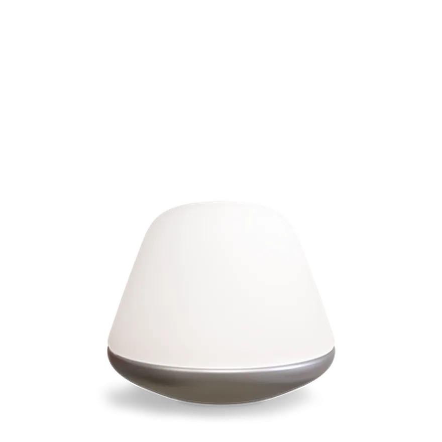 Bloom bordlampe small E27 - Satin sølv/Opal glass