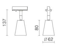 Bocca spotskinne 4 spotter 2 meter - Pure white