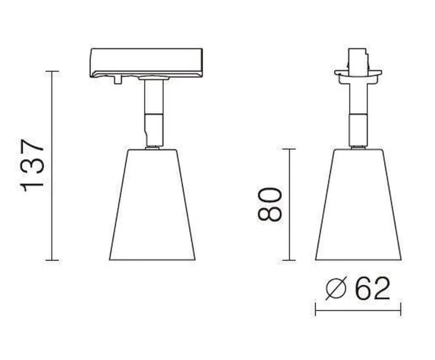 Bocca spotskinne 4 spotter 2 meter - Pure white