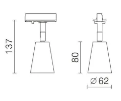 Bocca spotskinne 5 spotter 2 meter - Pure white
