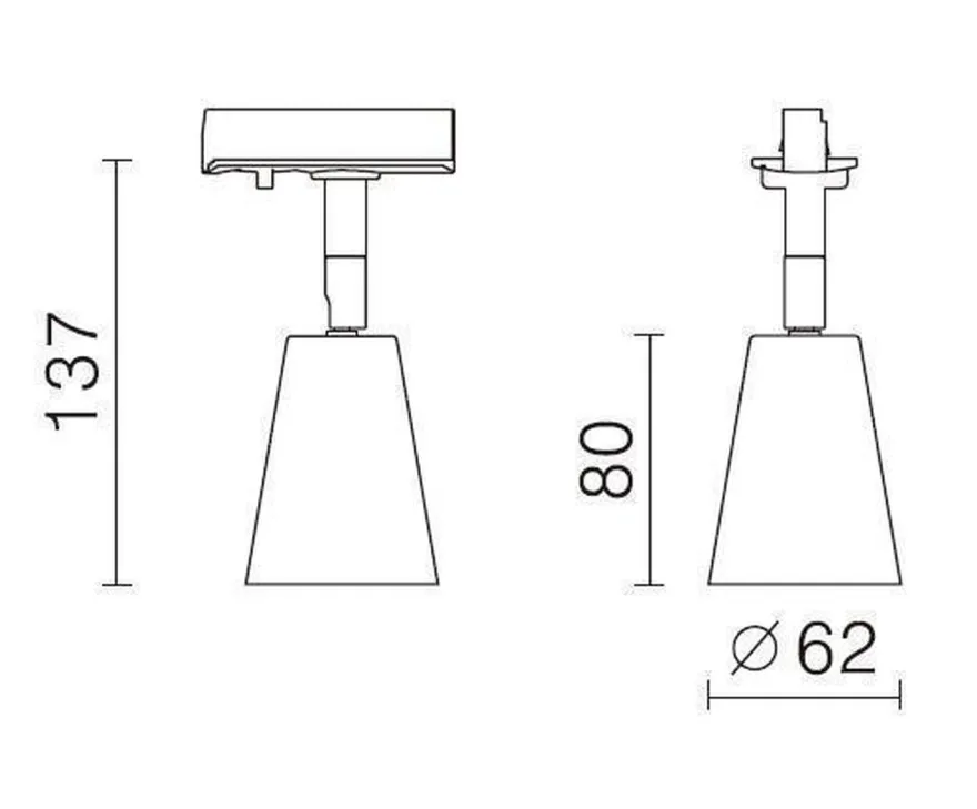 Bocca spotskinne 5 spotter 2 meter - Pure white