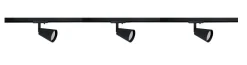 Bocca spotskinne 3 spotter 1 meter - Svart