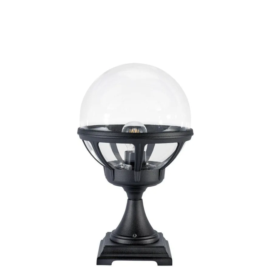 Bologna portstolpe 312 - Svart / Klart glass