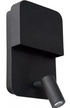 Boxer vegglampe 10W 3000 Kelvin m/USB - Svart