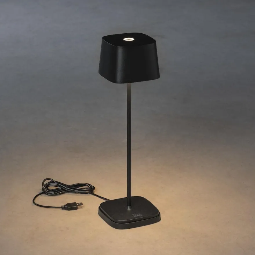 Capri bordlampe oppladbar utendørs IP54 - Svart