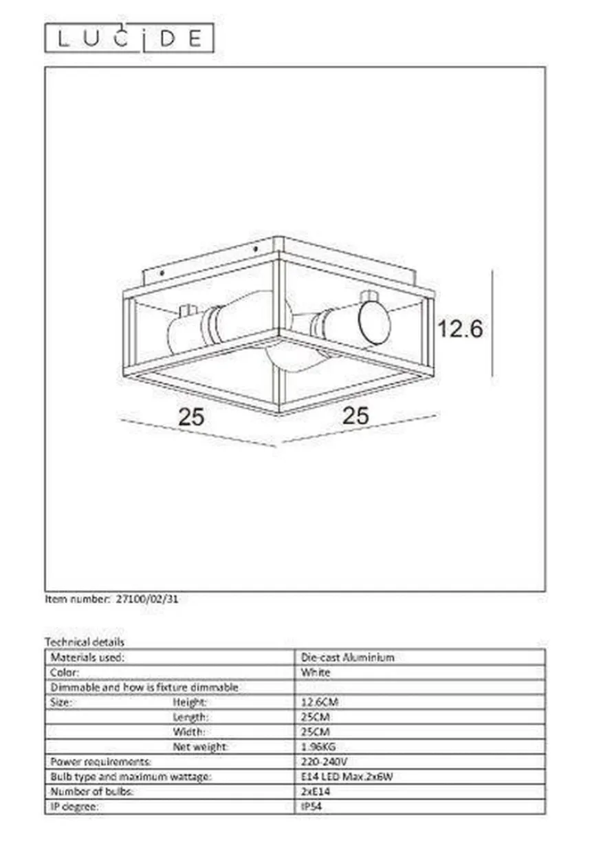 Carlyn taklampe baderom IP54
