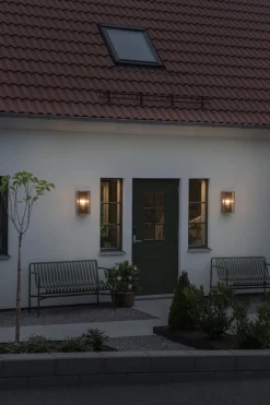 Carpi vegglampe utendørs H40 cm IP44 - Svart/Messing