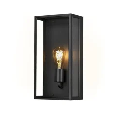 Carpi vegglampe utendørs IP44 - Svart/Klart glass