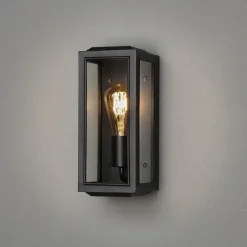 Carpi vegglampe utendørs IP44 - Svart/Klart glass