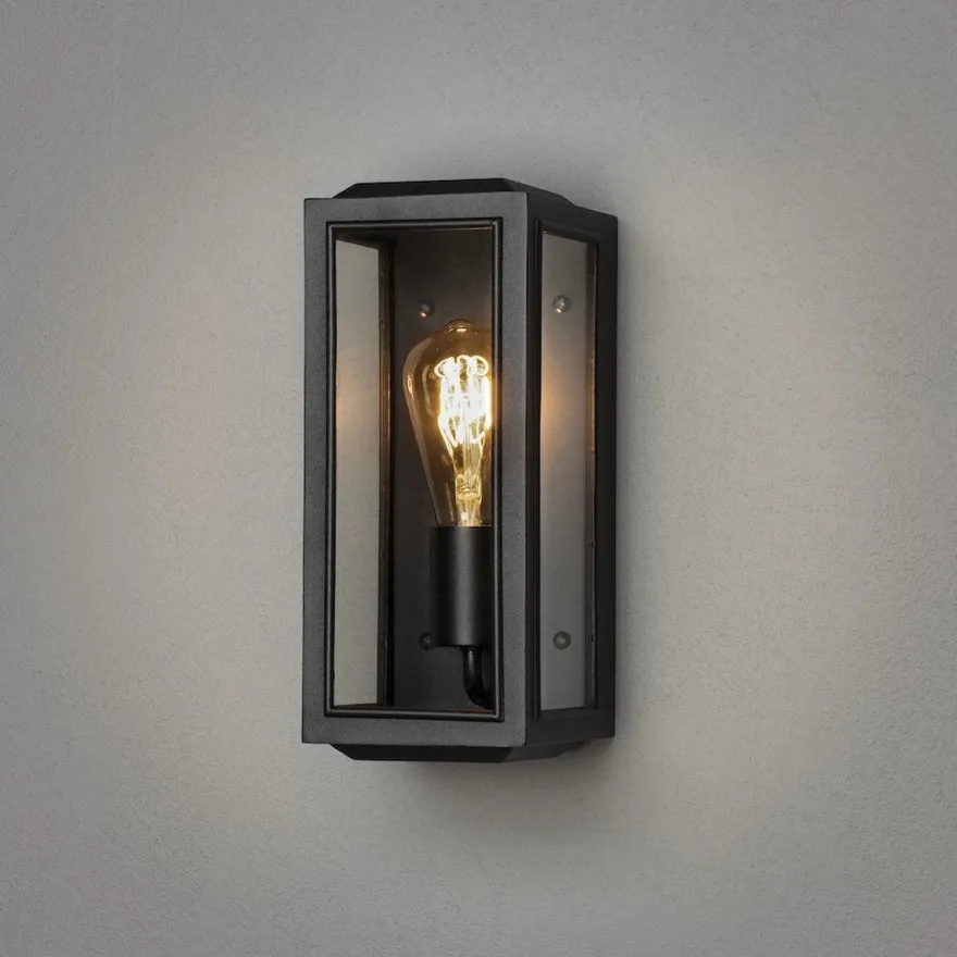 Carpi vegglampe utendørs IP44 - Svart/Klart glass