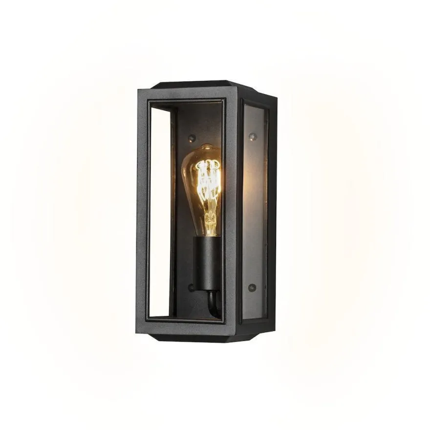 Carpi vegglampe utendørs IP44 - Svart/Klart glass