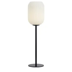 Cava bordlampe - Opalhvit/Svart - Svart / Opal