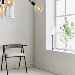 Cava bordlampe - Opalhvit/Svart - Svart / Opal