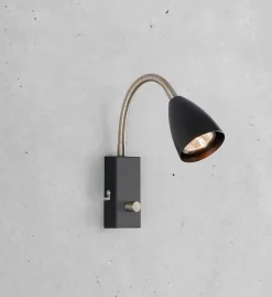 Ciro flex vegglampe - Svart/stål - Svart / Stål