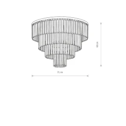 Cristal taklampe L - Sølv