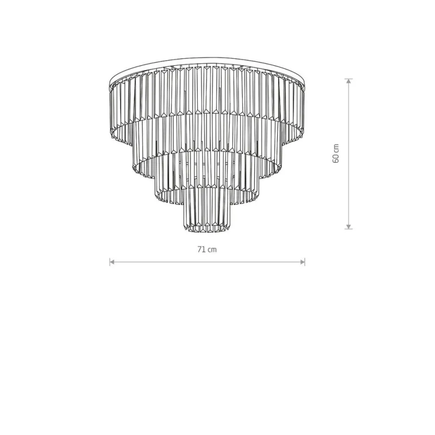 Cristal taklampe L - Sølv