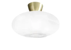 Cup 105 taklampe med glasskuppel 28 cm - Messingfarget/Opal hvit
