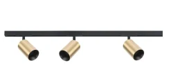 Designline Tube Pro komplett 1 meter spotskinne med 3 spotter GU10 - Svart/Messing