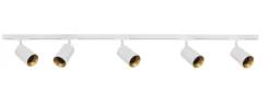 Designline Tube Pro komplett 1,9 meter spotskinne med 5 spotter GU10 - Hvit