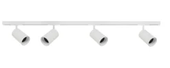 Designline Tube Pro komplett 1,9 meter spotskinne med 4 spotter GU10 - Hvit