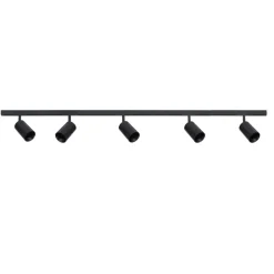 Designline Tube Pro komplett 1.9 meter spotskinne med 5 spotter GU10 - Svart