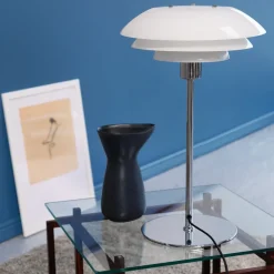 DL31 bordlampe - Krom/Opal glass