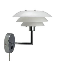 DL20 vegglampe - Krom/Opal glass