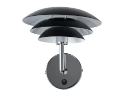 DL20 vegglampe - Krom/Svart