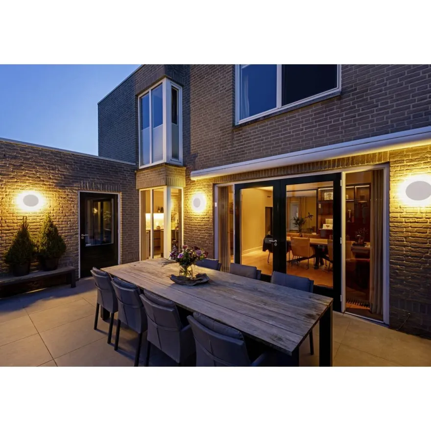 D-ring 16 cm vegglampe utendørs 7,5W 2700/3000 kelvin IP65 - dimbar