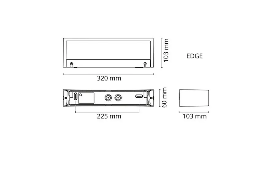 Edge vegglampe opp/ned 10W 3000 Kelvin dimbar IP65