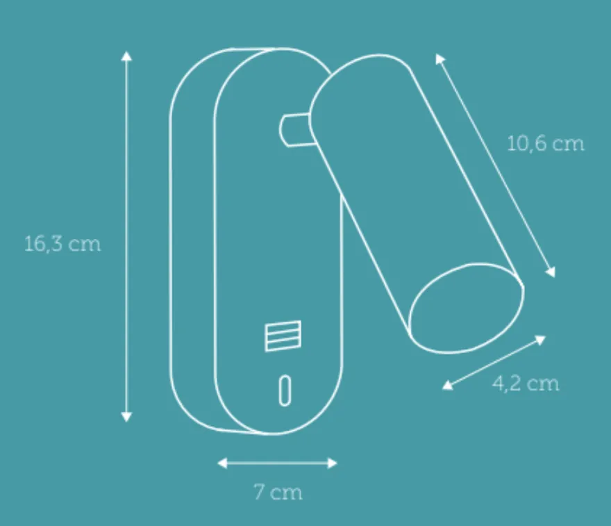 Ego vegglampe dimbar m/ USB - Svart