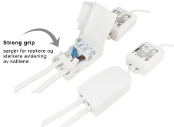 E95 lavtbyggende downlight 1800-3000 Kelvin dim to warm RA95 5W - Hvit