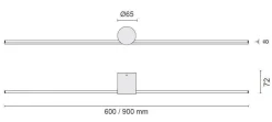 Eros 900 vegglampe IP44 dimbar - Hvit