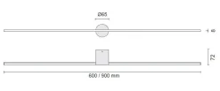 Eros 600 vegglampe IP44 dimbar Inwards - Svart